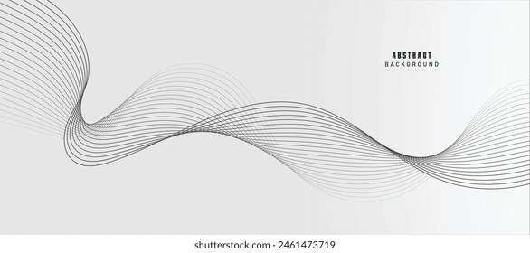 Abstract vector background with black wavy lines. EPS10
