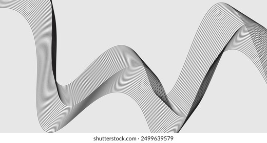 Fondo de Vector Abstractas con líneas onduladas negras.