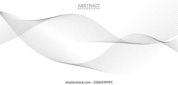 Abstract vector background with black wavy lines. EPS10 for Modern Design, Elegant Wave Pattern, Minimalist Graphic, Monochrome Abstract Art