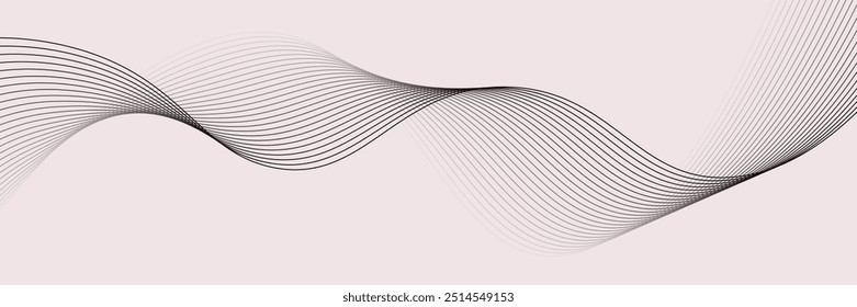 Abstract vector background with black wavy lines. vector