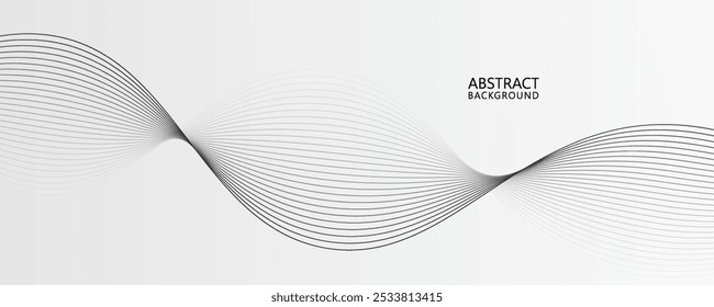 Abstract Vector Background with Black Wavy Lines. Black Wave Background, Curved Wave design Perfect for Graphic Design Project, Banners, Posters and Digital Art, Ideal for Branding and Presentations