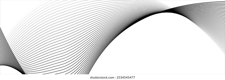 Abstract vector background with black wavy lines.