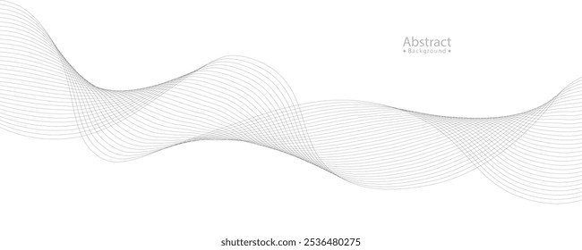 Vetor de fundo abstrato com linhas onduladas pretas. Plano de fundo em forma de vetor fluido. Onda suave abstrata sobre um fundo branco. Ilustração do vetor de estoque.