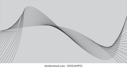 abstract vector background with black wavy lines modern