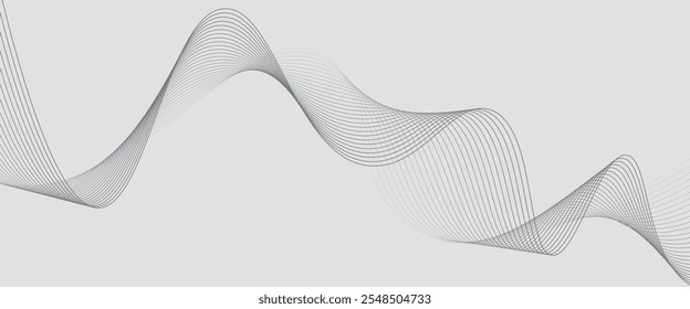 Abstract vector background with black wavy lines.