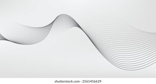Abstract vector background with black wavy lines.