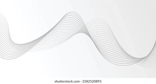 Abstract vector background with black wavy lines. illustration smooth 