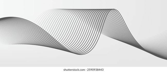 Abstract vector background with black wavy lines. EPS10