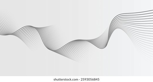 Abstract vector background with black wavy lines. modern