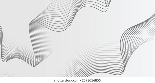 Abstract vector background with black wavy lines. modern