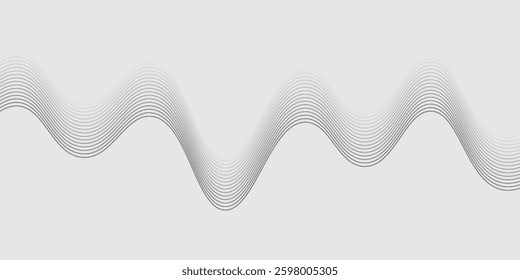 Abstract vector background with black wavy lines vector