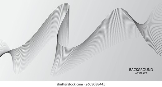 Abstract vector background with black wavy lines. EPS2