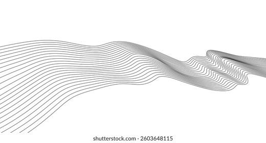 Abstract vector background with black wavy lines. EPS10
