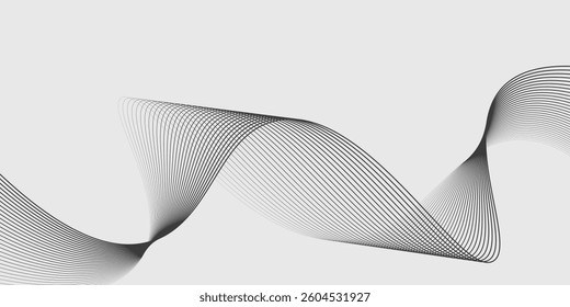 Abstract vector background with black wavy lines. EPS10
