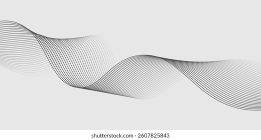 Abstract vector background with black wavy lines. EPS10
