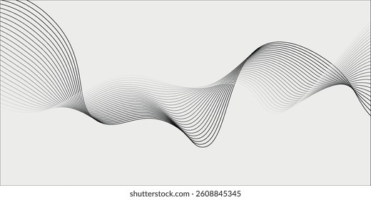 Abstract vector background with black wavy lines. EPS10
