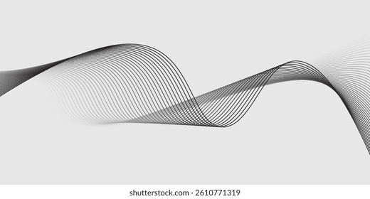 Abstract vector background with black wavy lines. EPS10