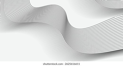 Vetor de fundo abstrato com linhas onduladas pretas. ilustração vetorial