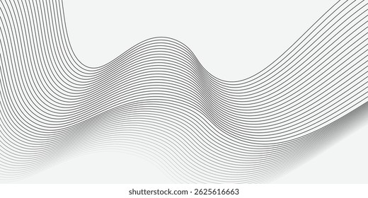 Abstract vector background with black wavy lines. vector illustration