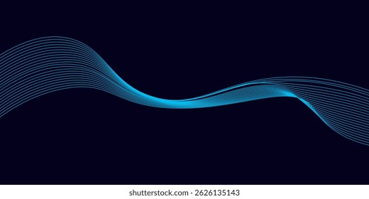 Abstract vector background with black wavy lines. 
