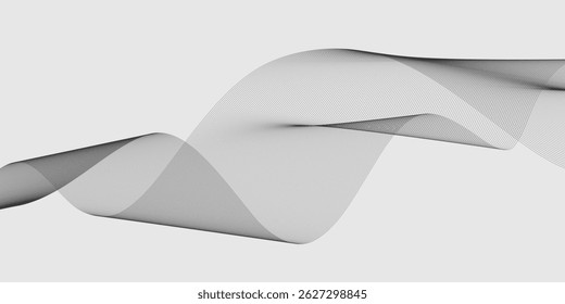 Abstract vector background with black wavy lines modern vector arts