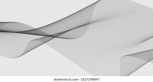 Abstract vector background with black wavy lines modern vector arts