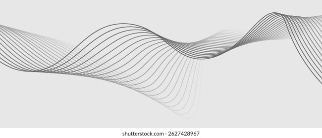 Abstract vector background with black wavy lines eps 10