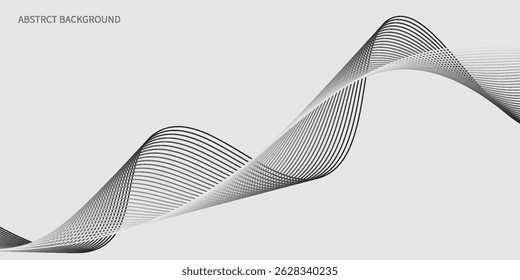 Abstract vector background with black wavy lines. EPS10