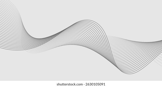 Abstract vector background with black wavy lines. EPS10
