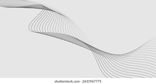Abstract vector background with black wavy lines. EPS10
