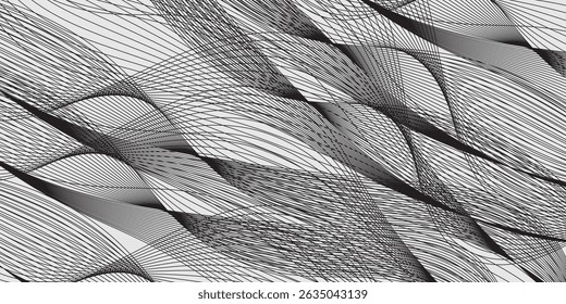 Abstract vector background with black wavy lines. EPS10