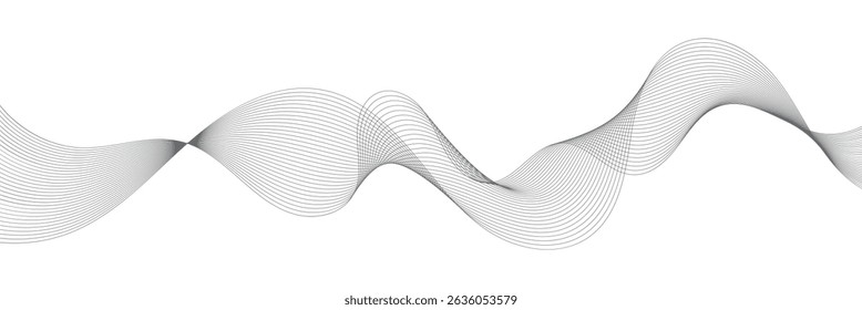 Abstract vector background with black wavy lines.  black wavy lines on white background EPS10. 