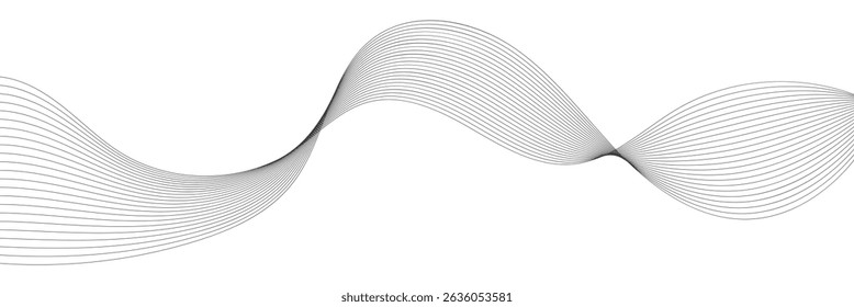 Vetor de fundo abstrato com linhas onduladas pretas. linhas onduladas pretas no fundo branco EPS10. 