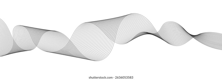 Abstract vector background with black wavy lines.  black wavy lines on white background EPS10. 