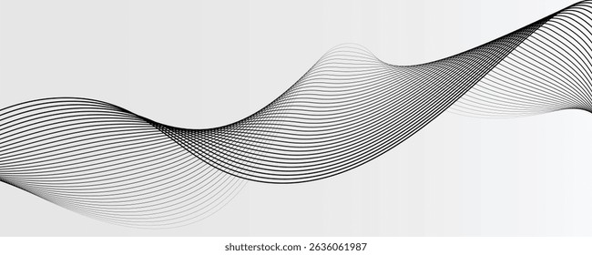 Abstract vector background with black wavy lines. EPS10