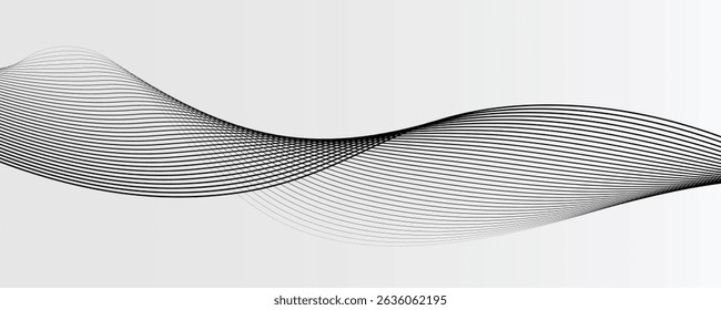 Abstract vector background with black wavy lines. EPS10