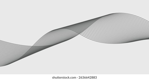 Abstract vector background with black wavy lines. Vector EPS10