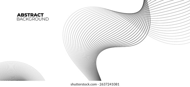 Abstract vector background with black wavy lines. EPS10