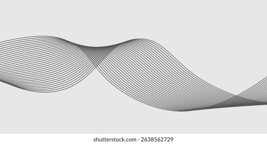 Abstract vector background with black wavy lines. EPS10
