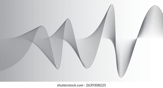 Abstract vector background with black wavy lines. EPS10

