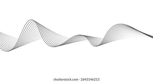 Abstract vector background with black wavy lines. 

