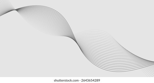 Abstract vector background with black wavy lines. modern eps 10

