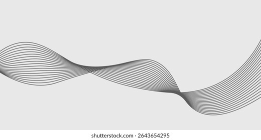 Abstract vector background with black wavy lines. EPS10
