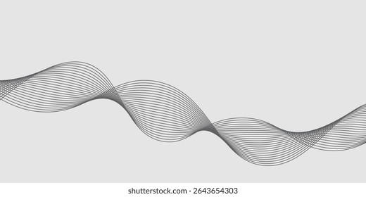Abstract vector background with black wavy lines. modern eps 10
