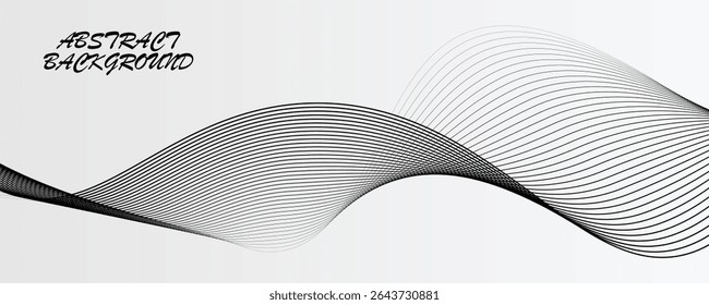 Abstract vector background with black wavy lines. EPS10
