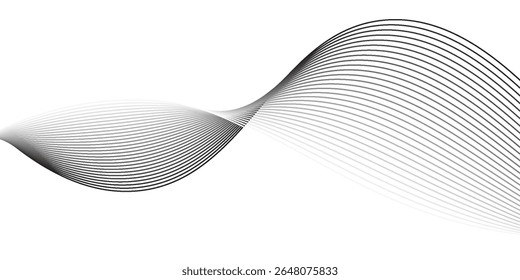 Abstract Vector Background with Black Wavy Lines. Black Wave Background, Curved Wave design Perfect for Graphic Design Project, Banners, Posters and Digital Art, Ideal for Branding and Presentations