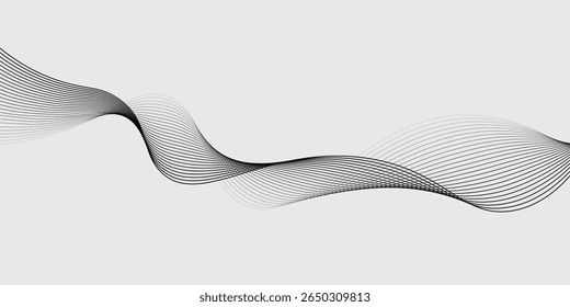 Abstract vector background with black wavy lines. EPS10
