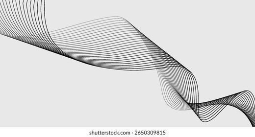 Abstract vector background with black wavy lines. EPS10

