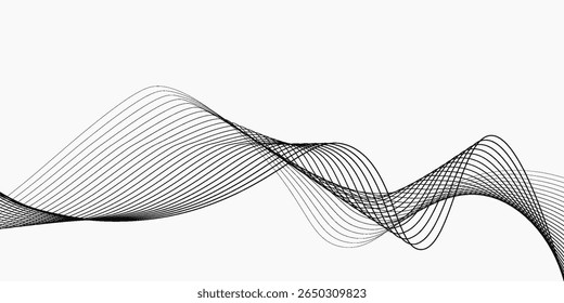 Abstract vector background with black wavy lines. EPS10
