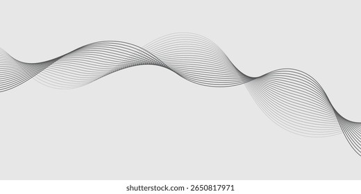Abstract vector background with black wavy lines. EPS10

